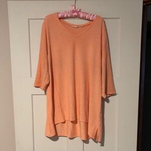 Soft Surroundings Coral V-Neck Tee